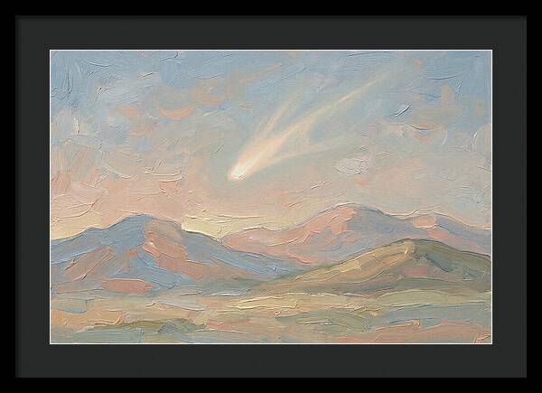 Comet Tail Above Serene Mountains