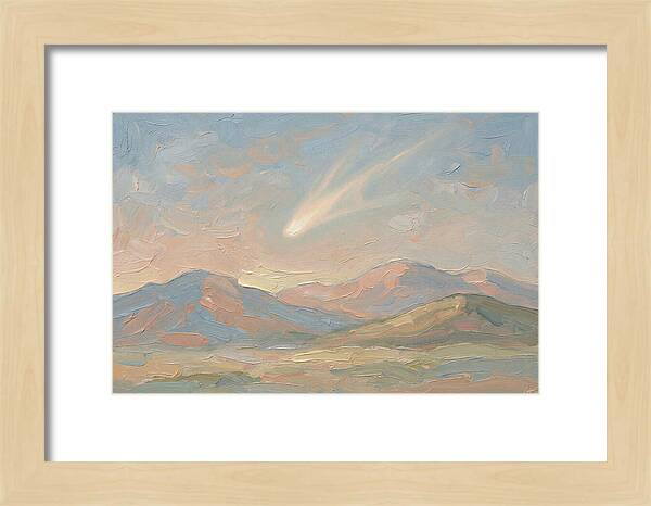 Comet Tail Above Serene Mountains