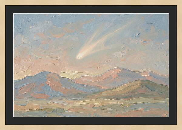 Comet Tail Above Serene Mountains