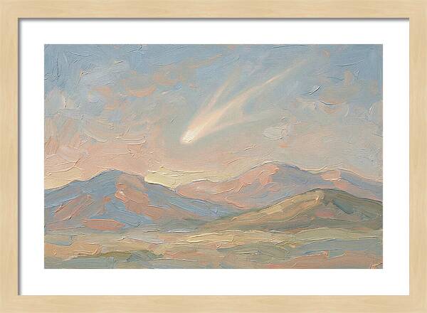 Comet Tail Above Serene Mountains