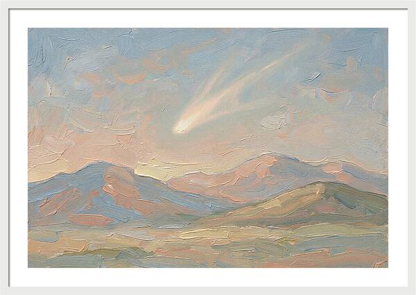 Comet Tail Above Serene Mountains