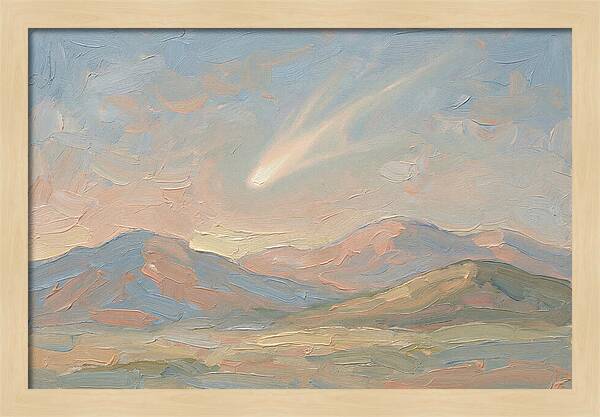 Comet Tail Above Serene Mountains