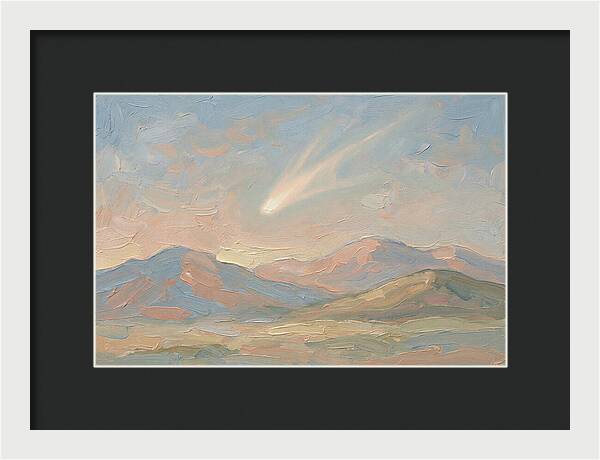 Comet Tail Above Serene Mountains