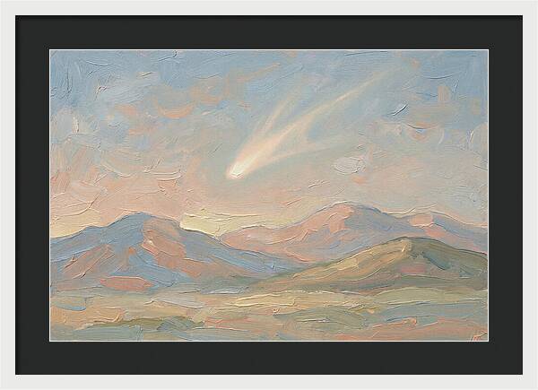 Comet Tail Above Serene Mountains