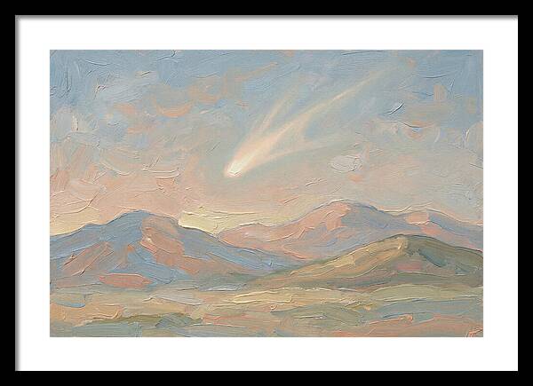 Comet Tail Above Serene Mountains
