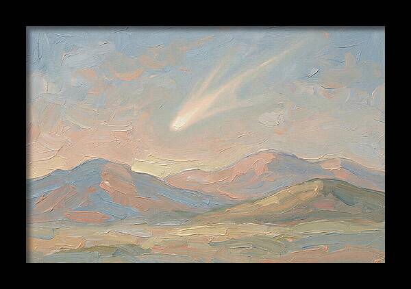 Comet Tail Above Serene Mountains