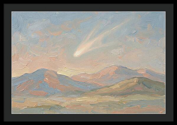 Comet Tail Above Serene Mountains