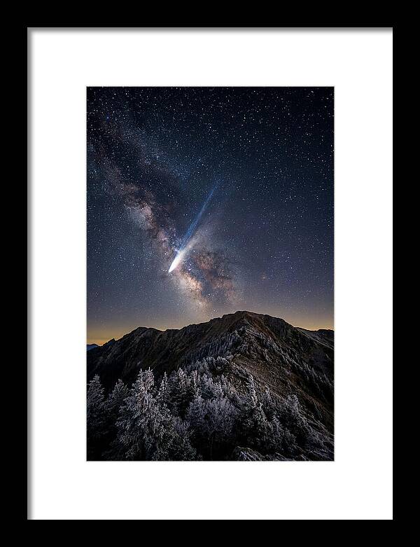 Comet Tail Over Majestic Peaks