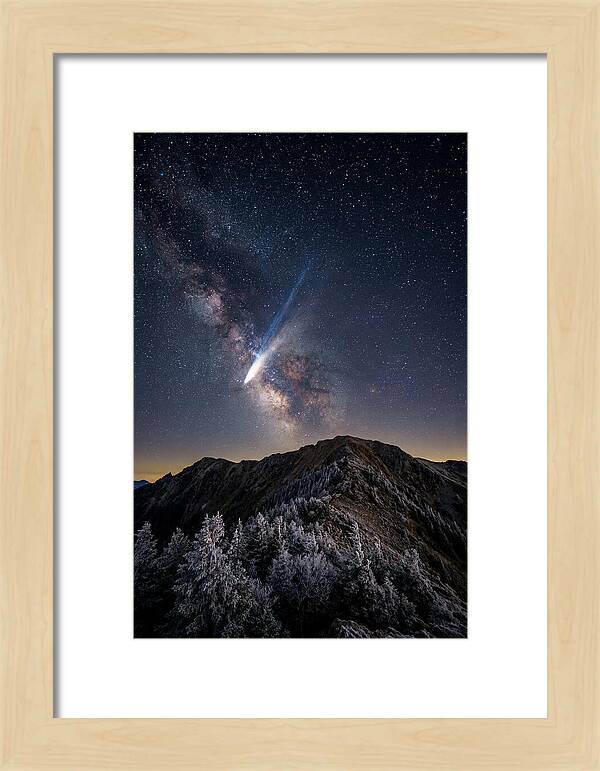 Comet Tail Over Majestic Peaks