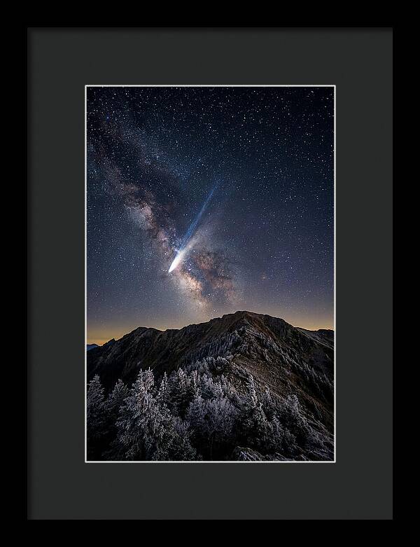 Comet Tail Over Majestic Peaks