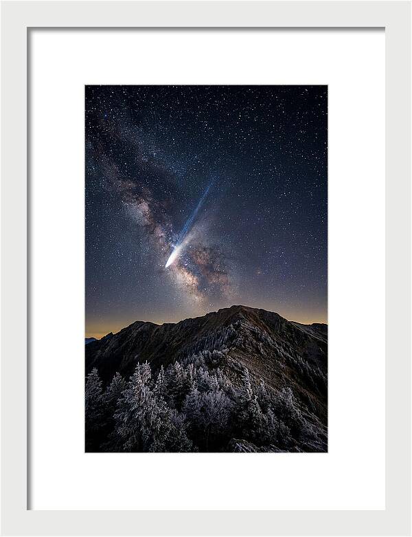 Comet Tail Over Majestic Peaks