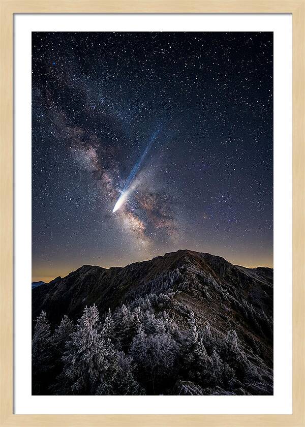 Comet Tail Over Majestic Peaks