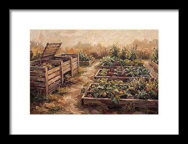Compost Bins Beside Productive Garden