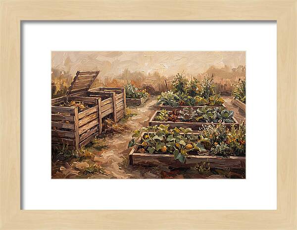 Compost Bins Beside Productive Garden