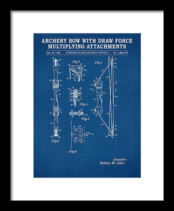 Compound Archery Bow Blueprint Patent Us3486495a
