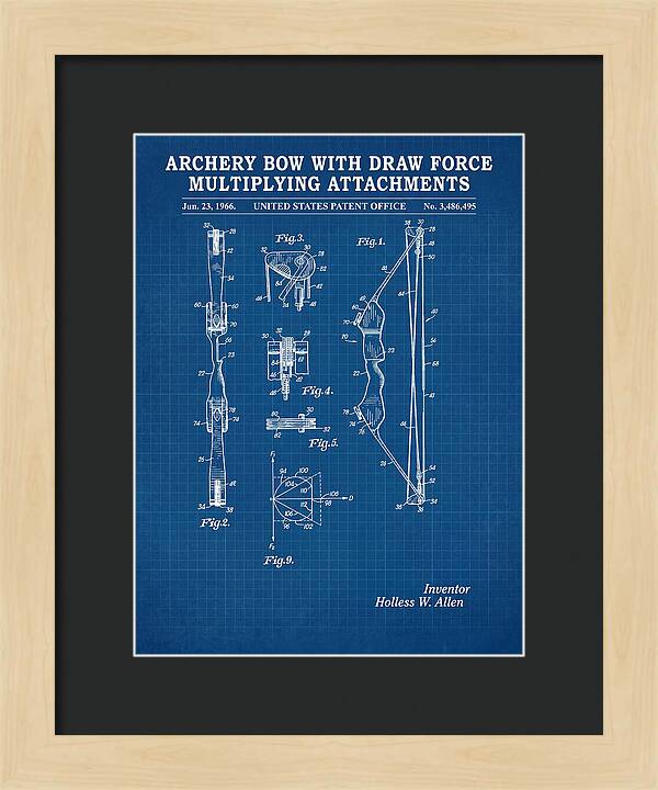 Compound Archery Bow Blueprint Patent Us3486495a