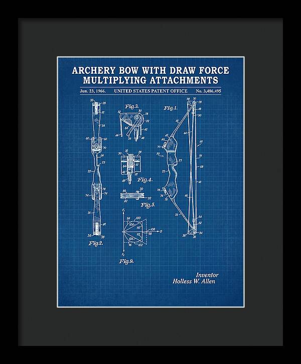 Compound Archery Bow Blueprint Patent Us3486495a