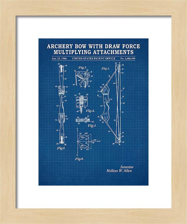 Compound Archery Bow Blueprint Patent Us3486495a