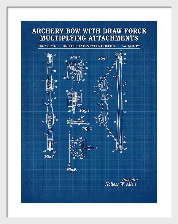 Compound Archery Bow Blueprint Patent Us3486495a