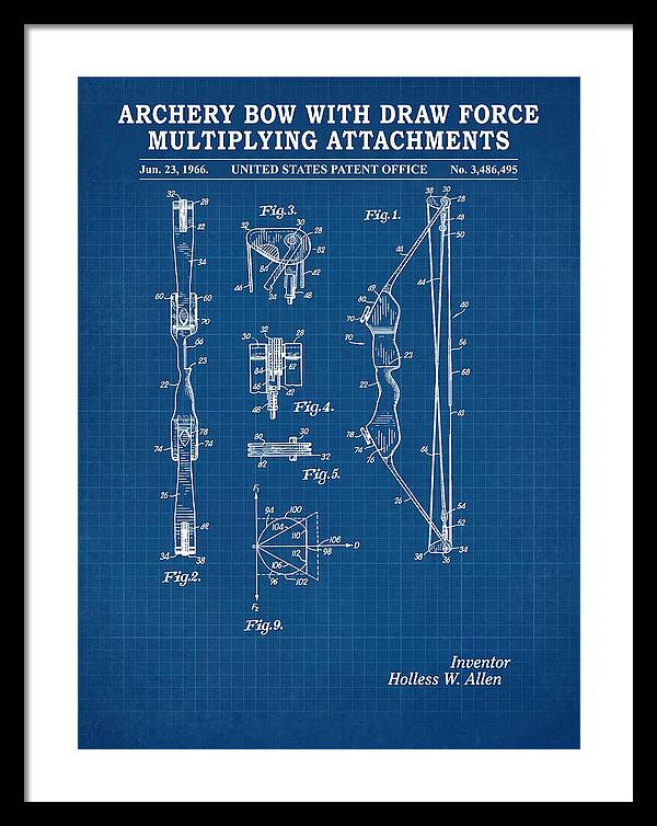 Compound Archery Bow Blueprint Patent Us3486495a