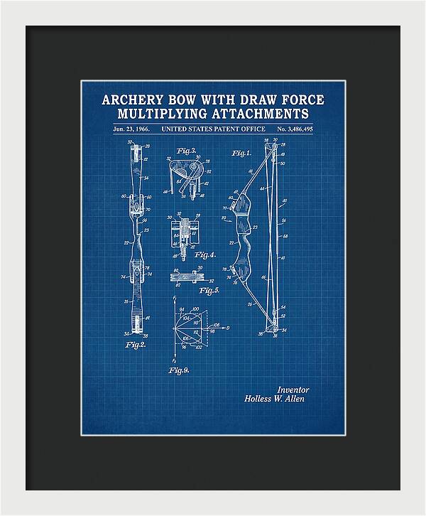 Compound Archery Bow Blueprint Patent Us3486495a