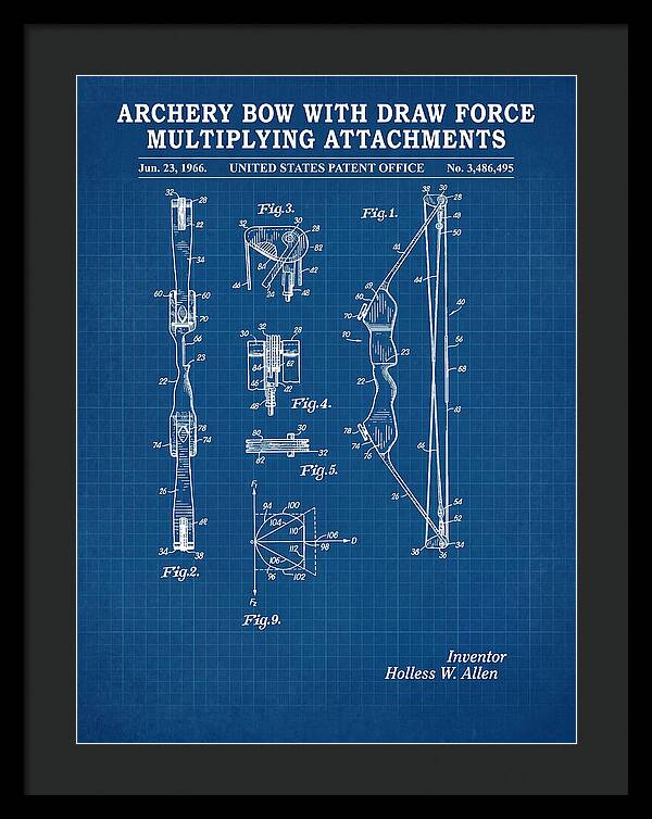Compound Archery Bow Blueprint Patent Us3486495a