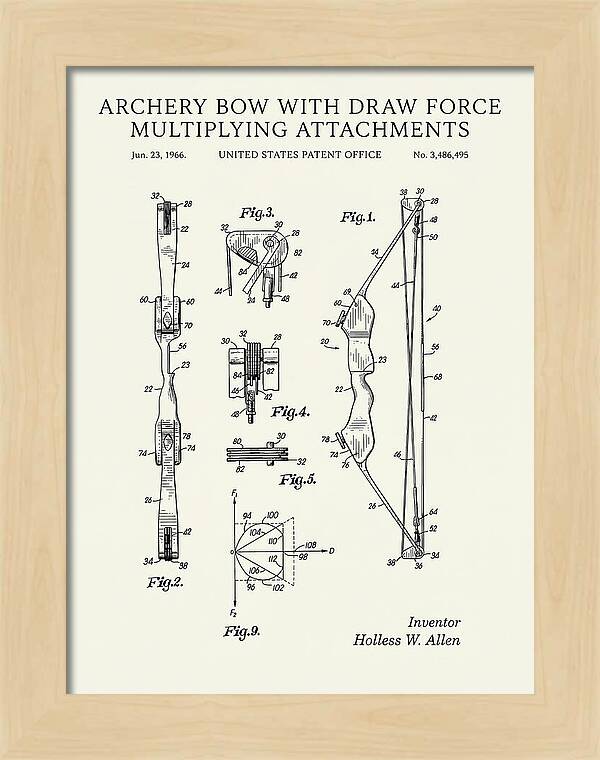 Compound Archery Bow Minimalist Patent Us3486495a