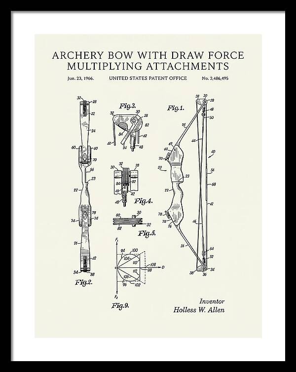 Compound Archery Bow Minimalist Patent Us3486495a