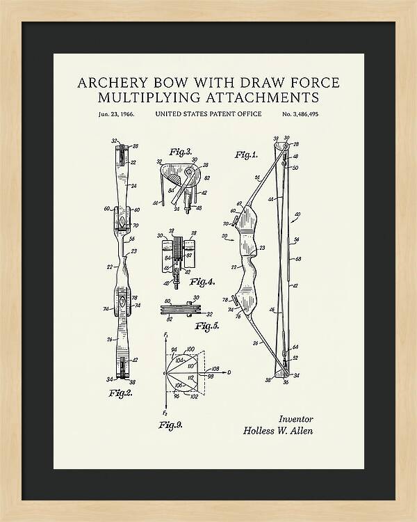 Compound Archery Bow Minimalist Patent Us3486495a