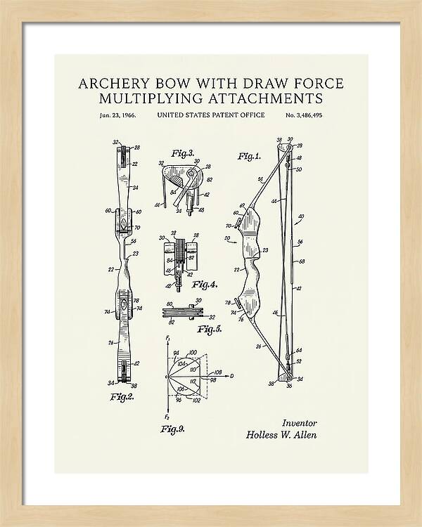 Compound Archery Bow Minimalist Patent Us3486495a