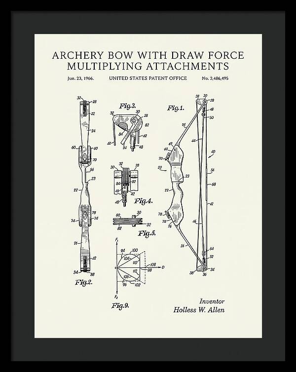 Compound Archery Bow Minimalist Patent Us3486495a