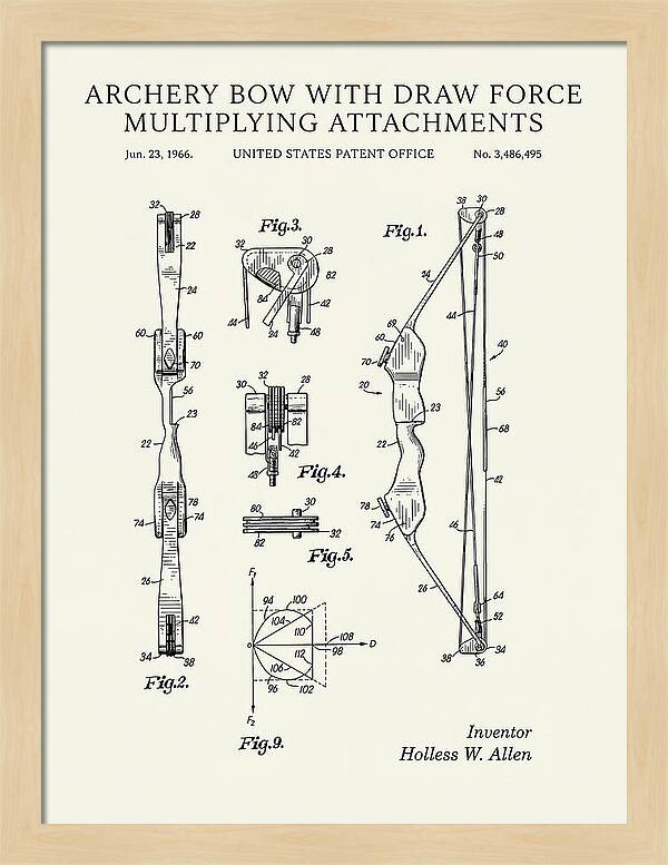 Compound Archery Bow Minimalist Patent Us3486495a