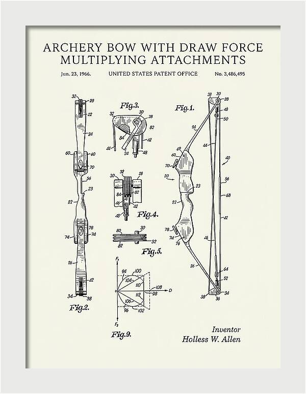 Compound Archery Bow Minimalist Patent Us3486495a