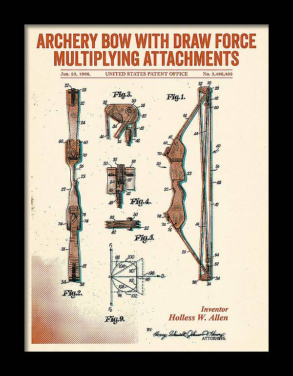 Compound Archery Bow Retro Patent Us3486495a