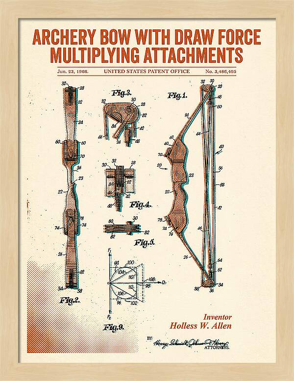 Compound Archery Bow Retro Patent Us3486495a
