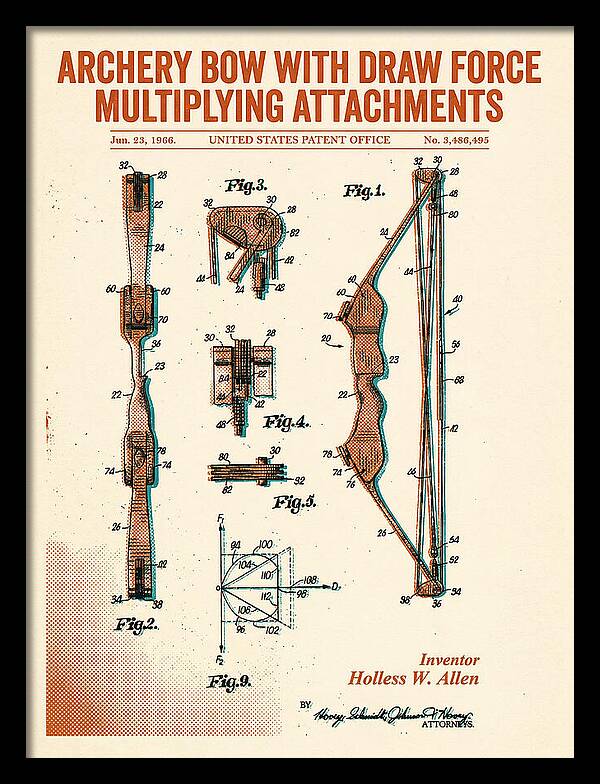 Compound Archery Bow Retro Patent Us3486495a
