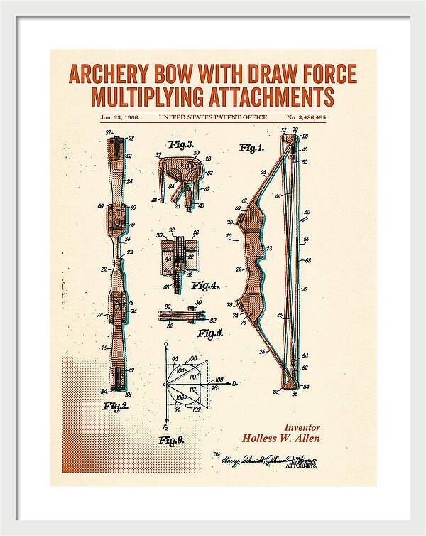 Compound Archery Bow Retro Patent Us3486495a