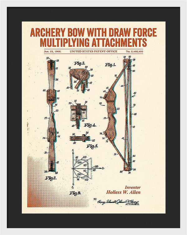Compound Archery Bow Retro Patent Us3486495a