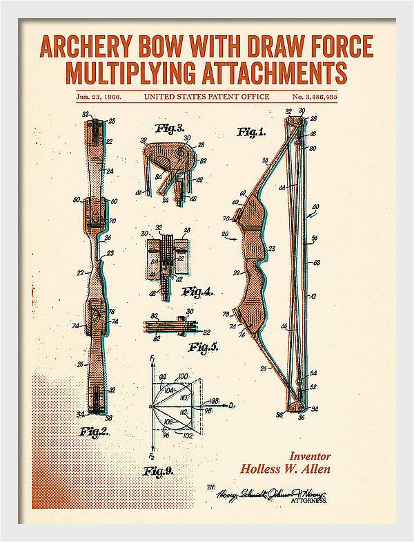 Compound Archery Bow Retro Patent Us3486495a