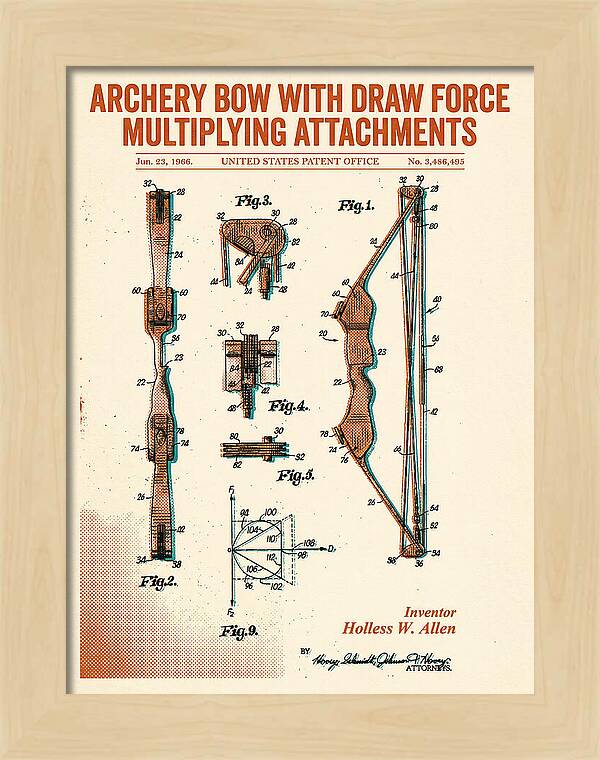 Compound Archery Bow Retro Patent Us3486495a