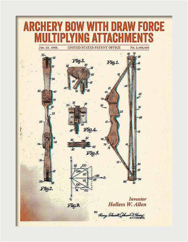 Compound Archery Bow Retro Patent Us3486495a