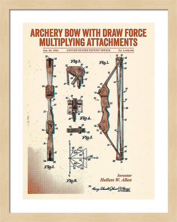 Compound Archery Bow Retro Patent Us3486495a