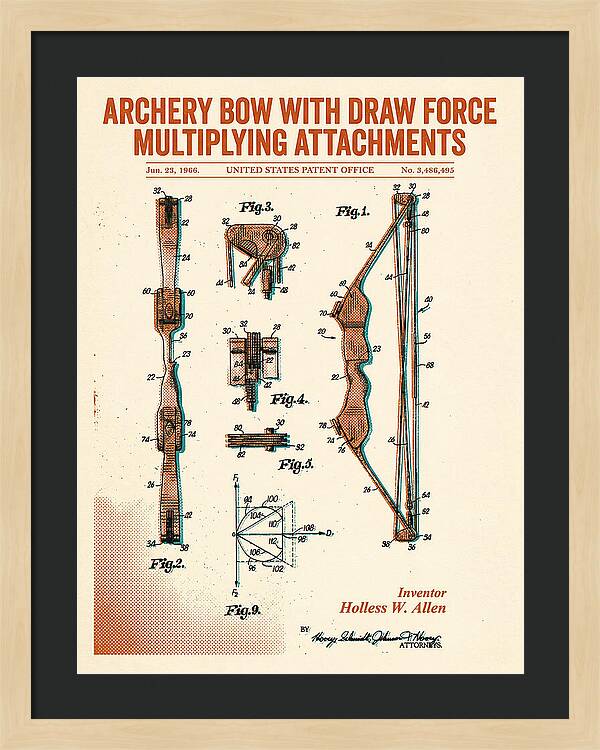 Compound Archery Bow Retro Patent Us3486495a