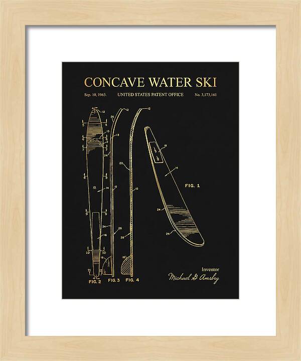 Concave Water Ski Gold Patent Us3173161a