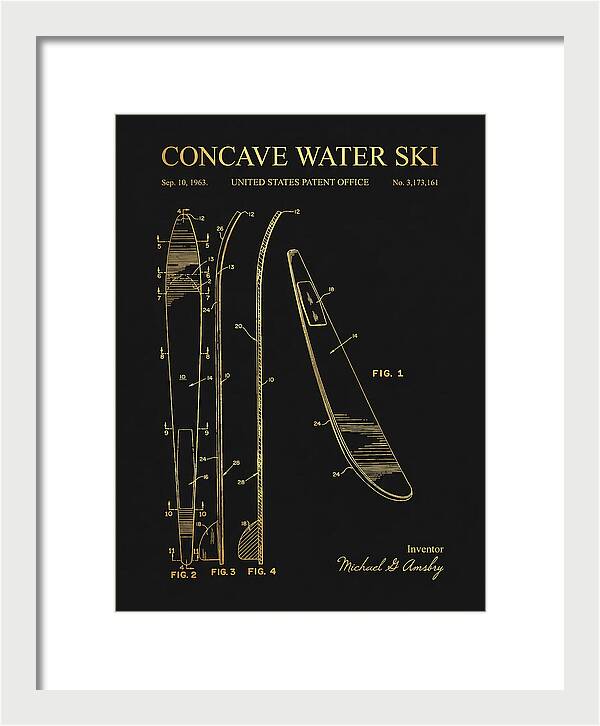 Concave Water Ski Gold Patent Us3173161a
