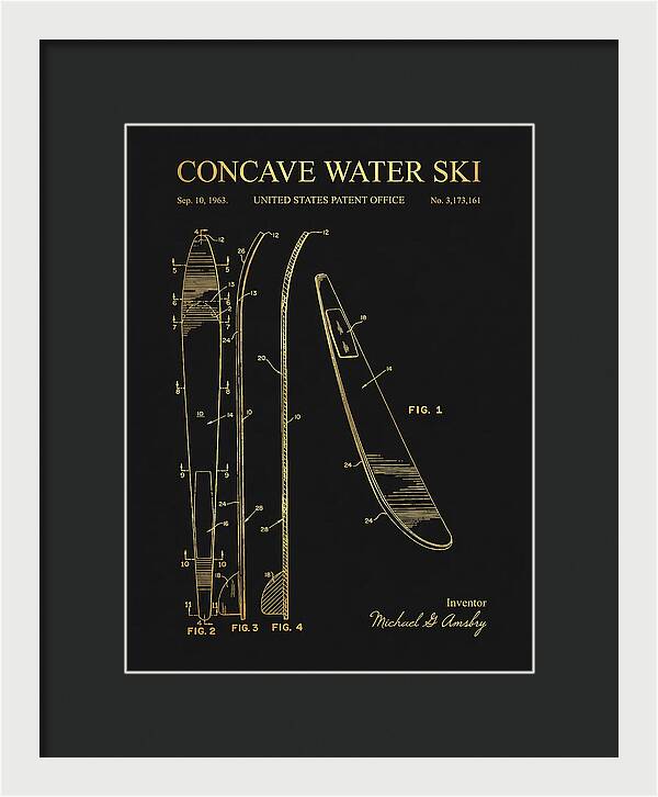 Concave Water Ski Gold Patent Us3173161a