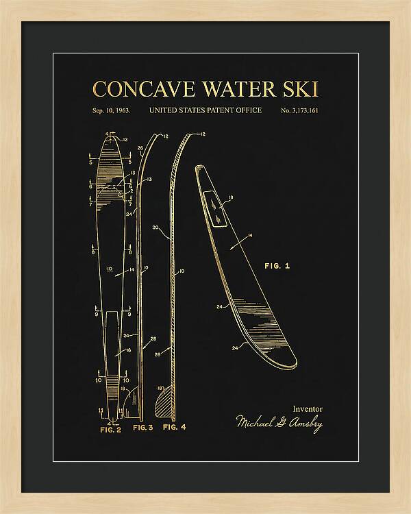 Concave Water Ski Gold Patent Us3173161a
