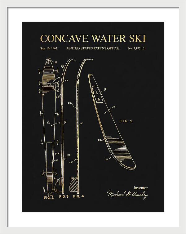 Concave Water Ski Gold Patent Us3173161a