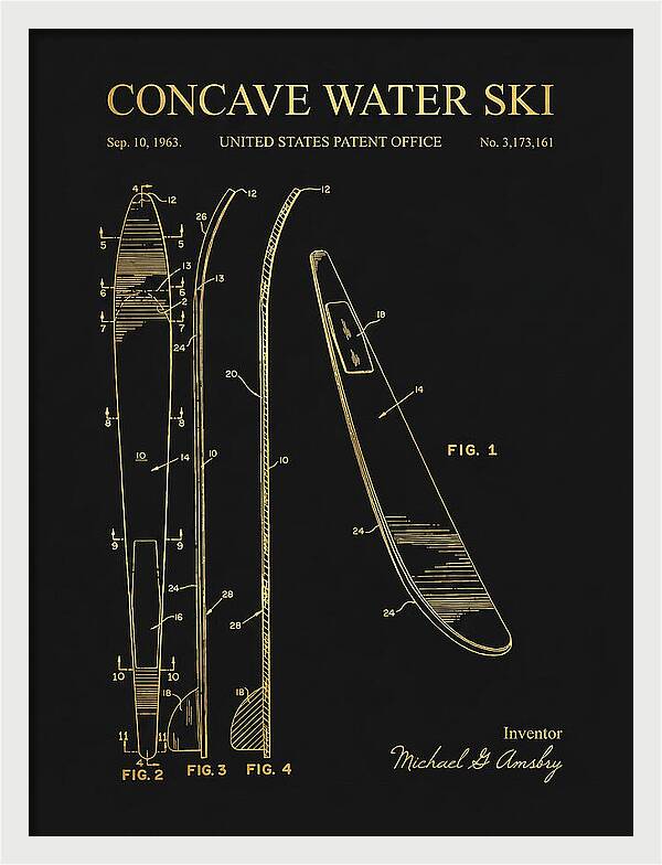 Concave Water Ski Gold Patent Us3173161a