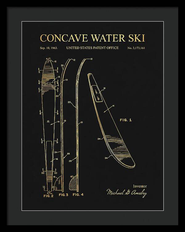 Concave Water Ski Gold Patent Us3173161a